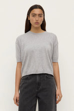 Load image into Gallery viewer, Vanya Cotton Cashmere Boxy Knit Tee Grey Marle
