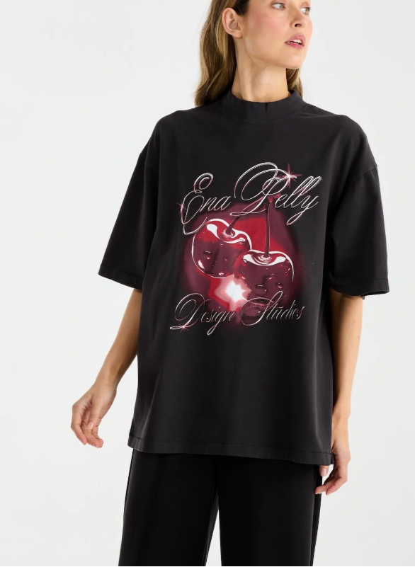 Chrome Cherry Tee Vintage Black