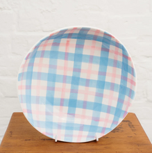 Load image into Gallery viewer, Salad Bowl Pink &amp; Blue Gingham
