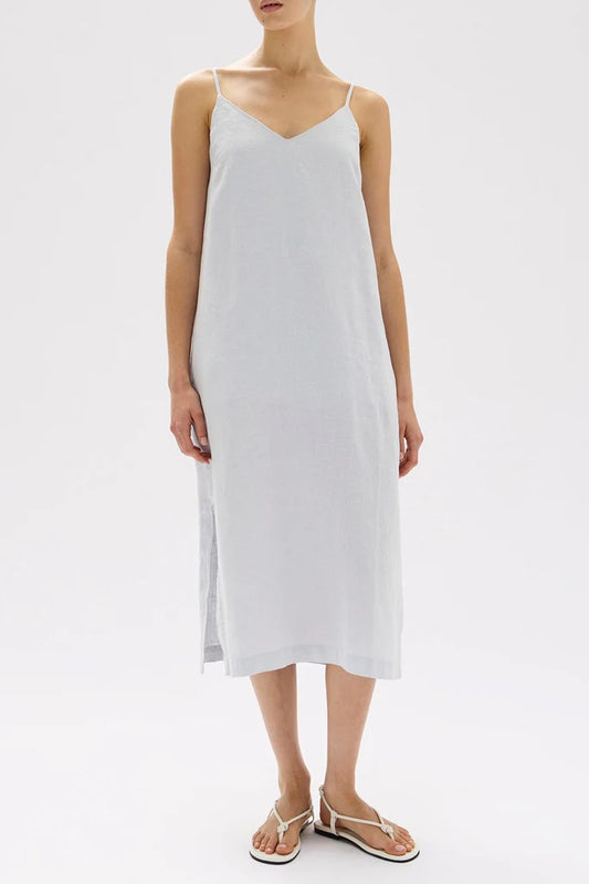 Vallory Linen Slip Dress, Blue Haze