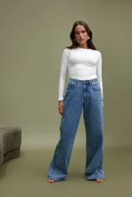 Load image into Gallery viewer, Willow Denim Wide Leg Jean Mid Blue
