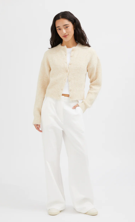 Fluffy Knit Cardigan Oatmeal