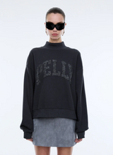 Load image into Gallery viewer, Glitter Collegiate Sweatshirt Off Black
