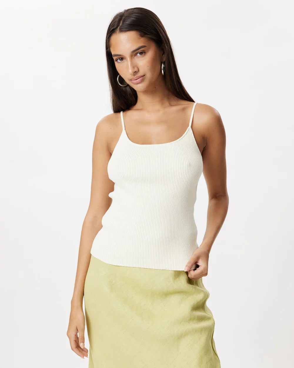 ASSEMBLY LABEL - Tamsin Cotton Knit Tank, Cream