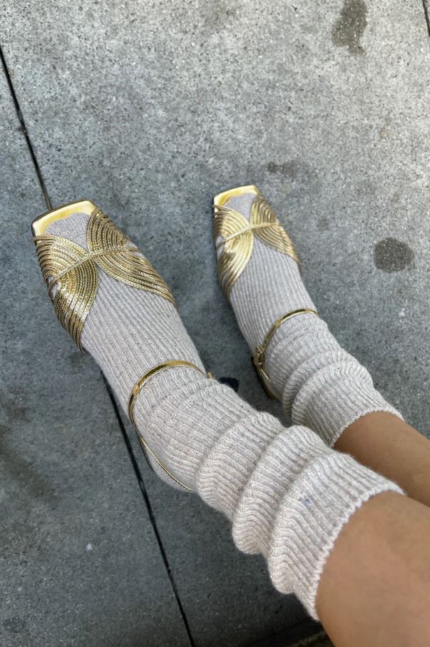 Winter Sparkle Socks Champagne