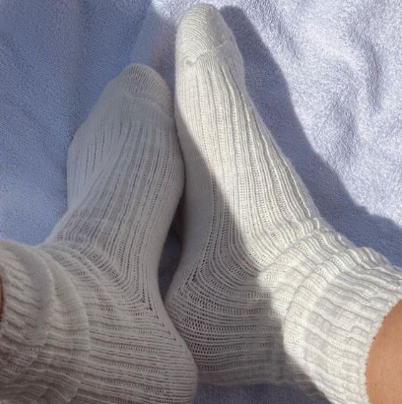 Cottage Socks White Linen