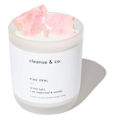 Pink Opal Crystal Candle 200g