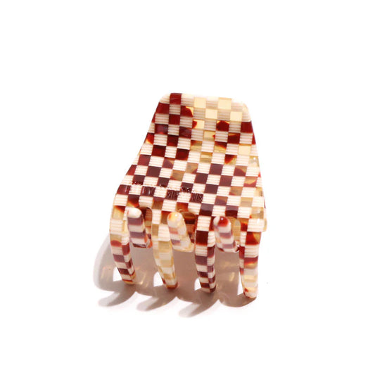 KITTY PALOMA - Petite Claw Clip, Gingerbread Checkers