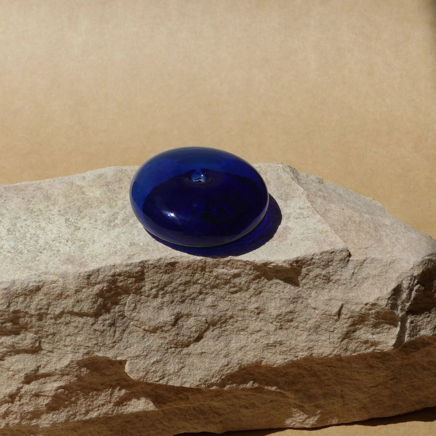 GENTLE HABITS - Glass Vessel Incense Holder, Cobalt