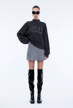 Load image into Gallery viewer, Glitter Collegiate Sweatshirt Off Black

