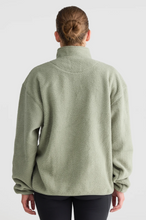 Load image into Gallery viewer, Unisex Sherpa Fleece Logo Quarter Zip Dusty Olive
