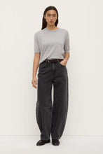 Load image into Gallery viewer, Vanya Cotton Cashmere Boxy Knit Tee Grey Marle

