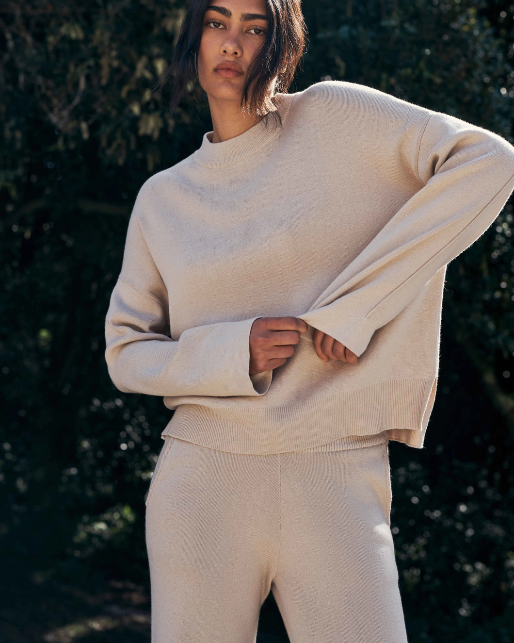 Cotton Cashmere Sweater - Cloud