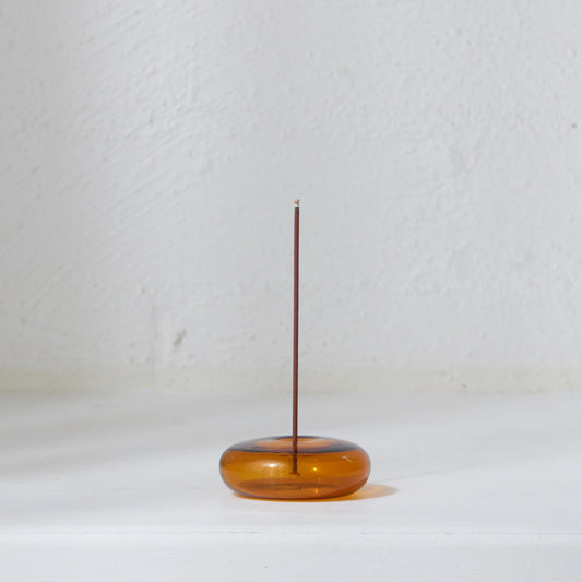 GENTLE HABITS - Glass Vessel Incense Holder, Amber