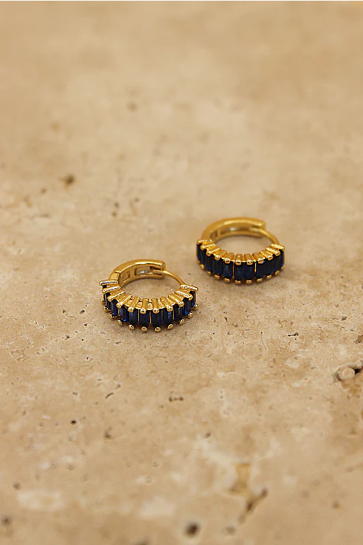 Ivy earrings - sapphire/gold