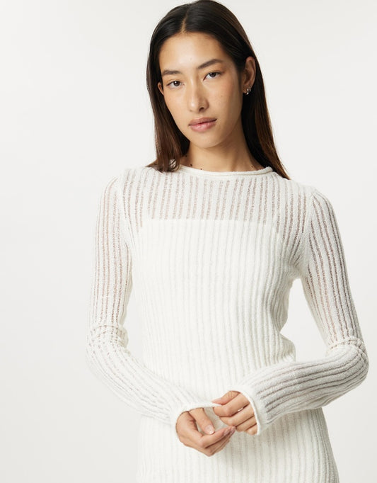 ASSEMBLY LABEL - Gwen Cotton Knit Mini Dress, Cream