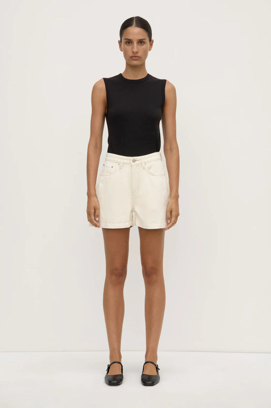 ASSEMBLY LABEL - Boxy Denim Short, Ecru