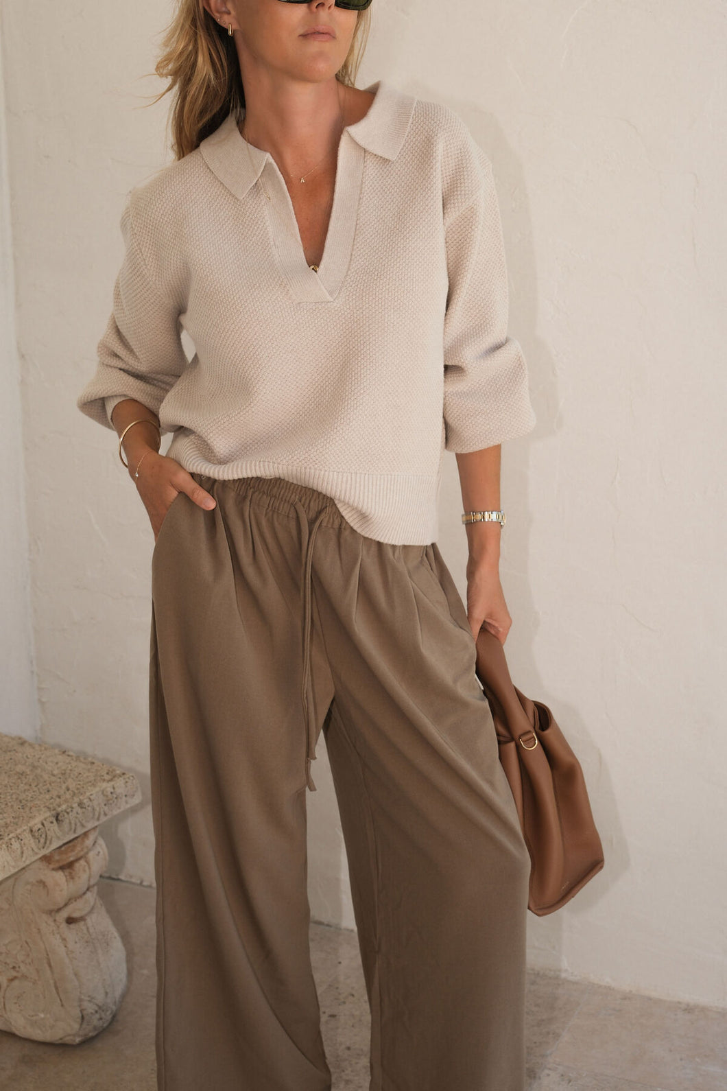 Collared soft knit