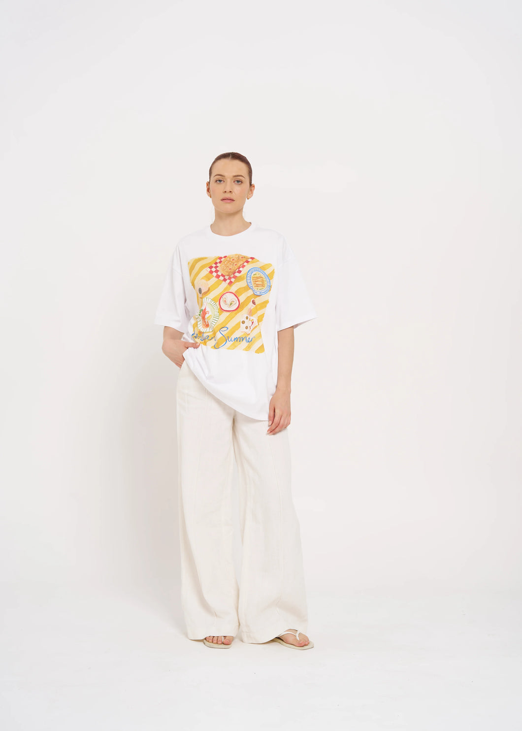 Italian Summer Tee Oversized White