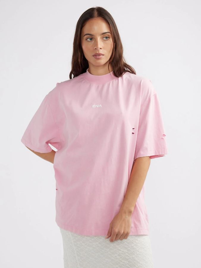 Cassie Logo Tee Washed Pink