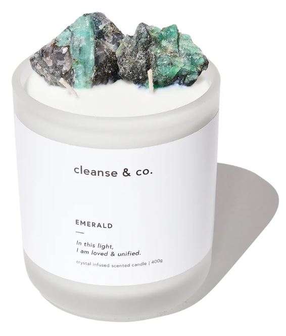 Emerald Intention Crystal Candle 400g