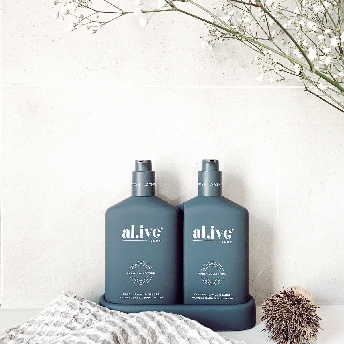 AL.IVE - Wash & Lotion Duo + Tray, Coconut & Wild Orange