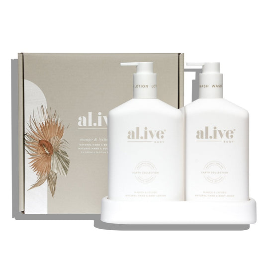 AL.IVE - Wash & Lotion Duo + Tray, Mango & Lychee