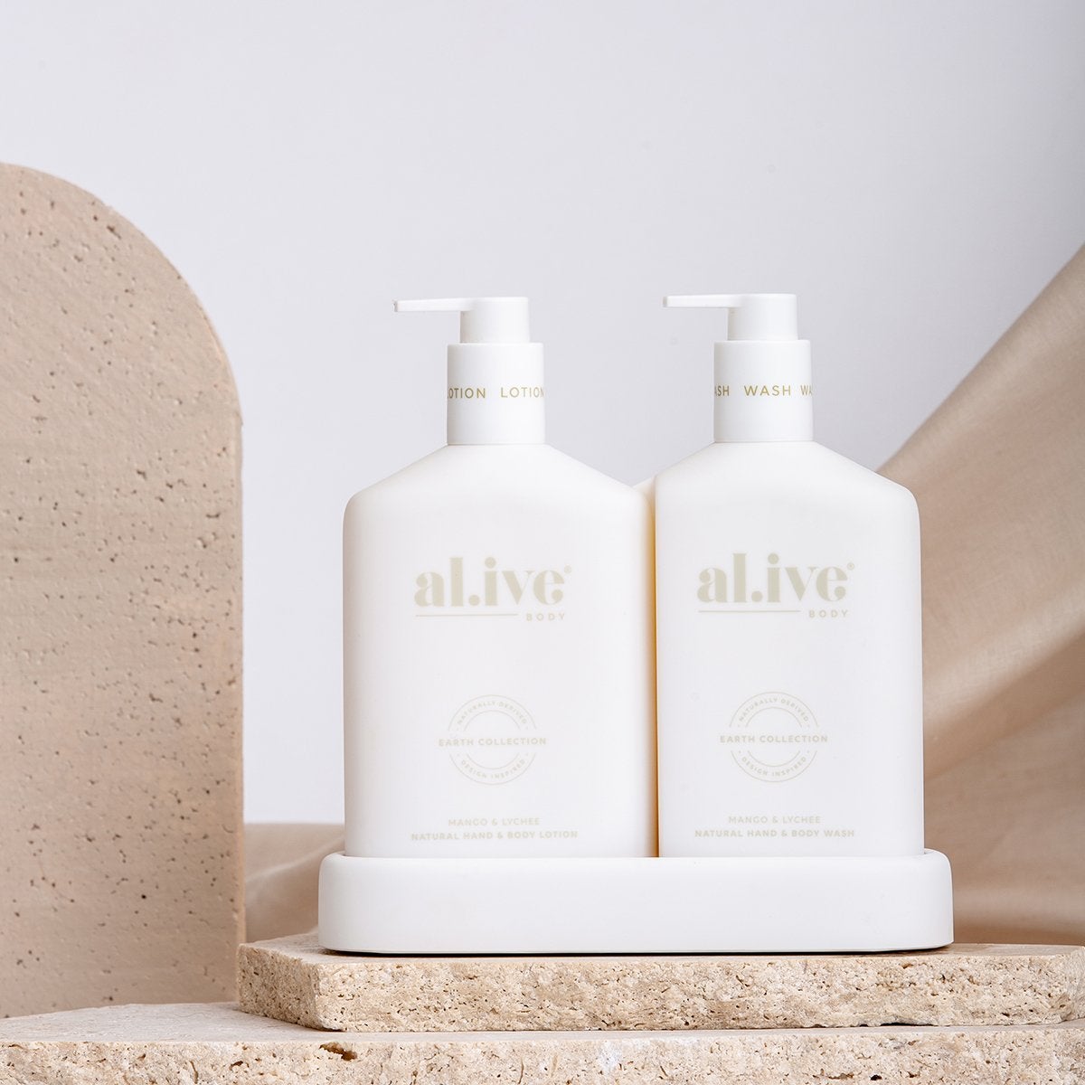 AL.IVE - Wash & Lotion Duo + Tray, Mango & Lychee