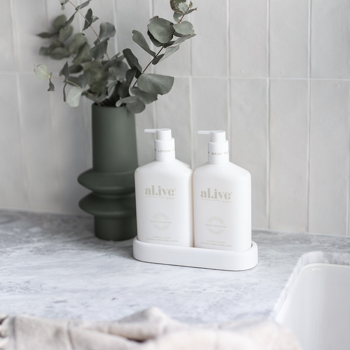 AL.IVE - Wash & Lotion Duo + Tray, Mango & Lychee