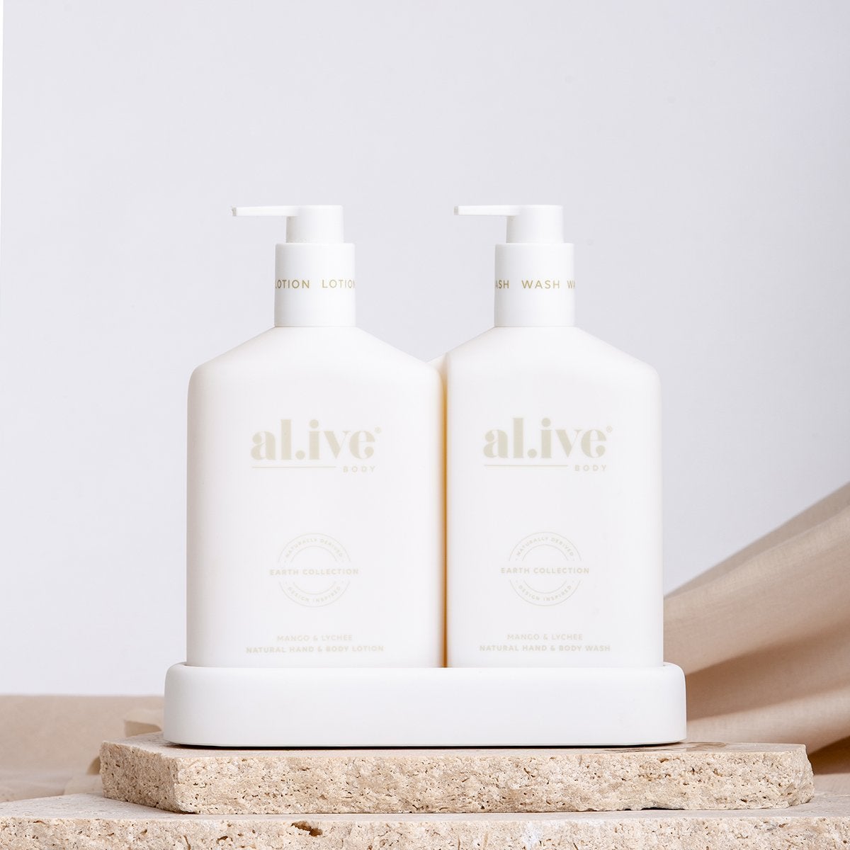 AL.IVE - Wash & Lotion Duo + Tray, Mango & Lychee