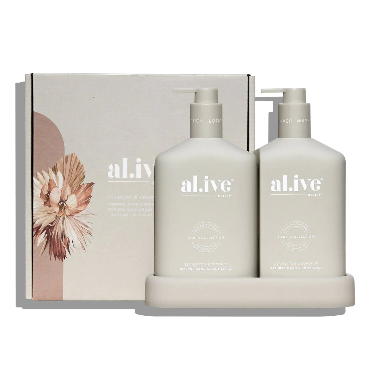 AL.IVE - Wash & Lotion Duo + Tray, Sea Cotton & Coconut